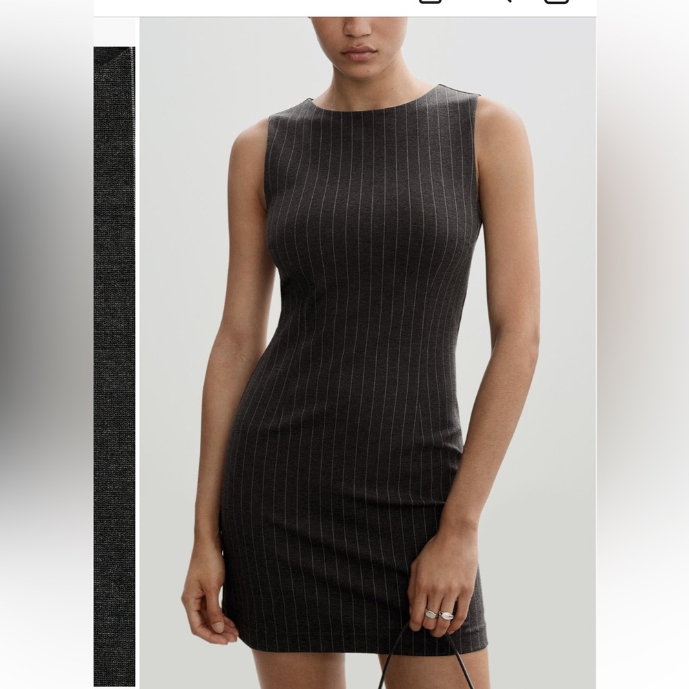 Mango Sleeveless Pinstriped Dress NWT XS